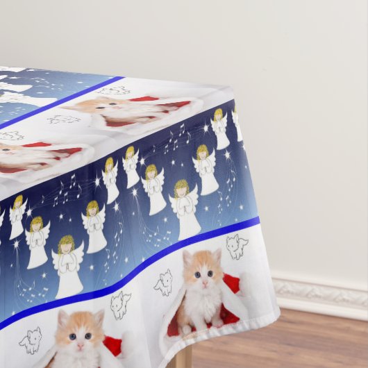 Weihnachtslieder, frohe WeihnachtenAngel Kitten Tischdecke (Beispiel)