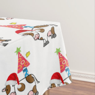 Weihnachtslieder, Frohe Weihnachtskühe Land Tischdecke