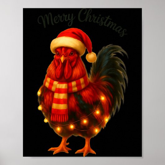 Weihnachtslieder Funny Chicken Weihnachten Familie Poster (Vorne)