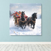 Weihnachtslieder gefüllt mit Geschenken Leinwanddruck (Insitu (Holzboden))