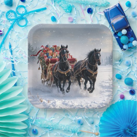 Weihnachtslieder gefüllt mit Geschenken Pappteller (Party)