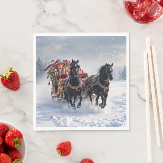 Weihnachtslieder gefüllt mit Geschenken Serviette (Beispiel)