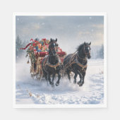 Weihnachtslieder gefüllt mit Geschenken Serviette (Vorderseite)