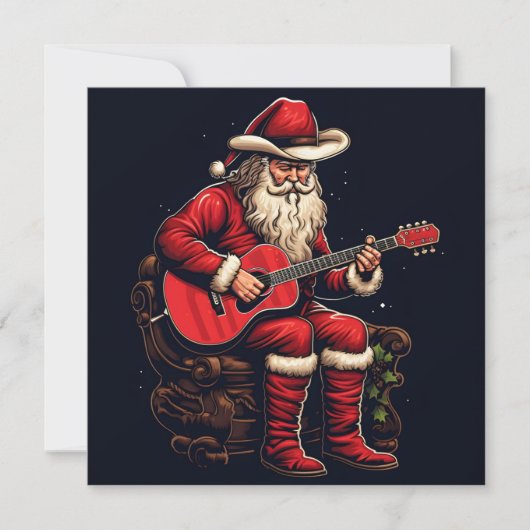 Weihnachtslieder Gitarre Feiertagskarte (Vorderseite)