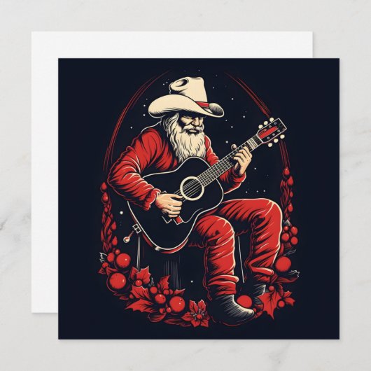 Weihnachtslieder Gitarre Feiertagskarte (Vorne/Hinten)