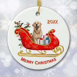 Weihnachtslieder Golden Retriever Dog Keramik Ornament