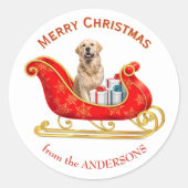 Weihnachtslieder Golden Retriever Dog Runder Aufkleber (Vorderseite)