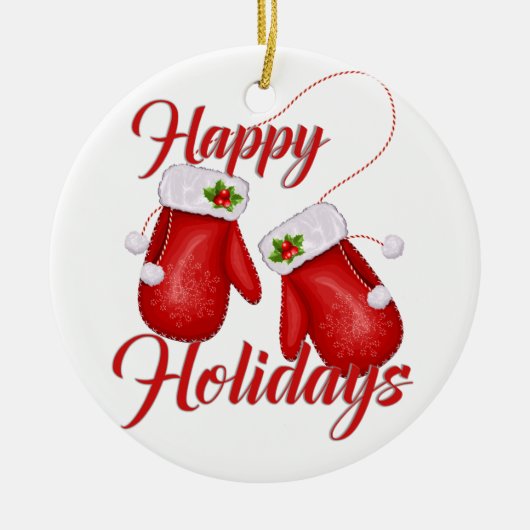 Weihnachtslieder Happy Holidays Runde Ornament (Vorne)