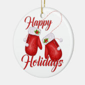 Weihnachtslieder Happy Holidays Runde Ornament (Links)