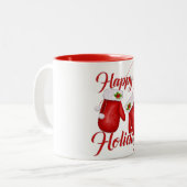 Weihnachtslieder Happy Holidays Tasse (Vorderseite Links)