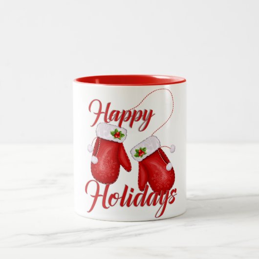 Weihnachtslieder Happy Holidays Tasse (Mittel)