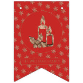 Weihnachtslieder Heilige Schneeflocken Rot und Gol Wimpelkette (Dritte Fahne)