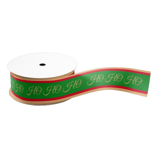 Weihnachtslieder & Ho Ho Ho Stripe Rote/Grüne Gesc Ripsband (Spule)