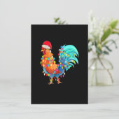 Weihnachtslieder Hühnchen mit Weihnachtshut Einladung (Stehend Vorderseite)