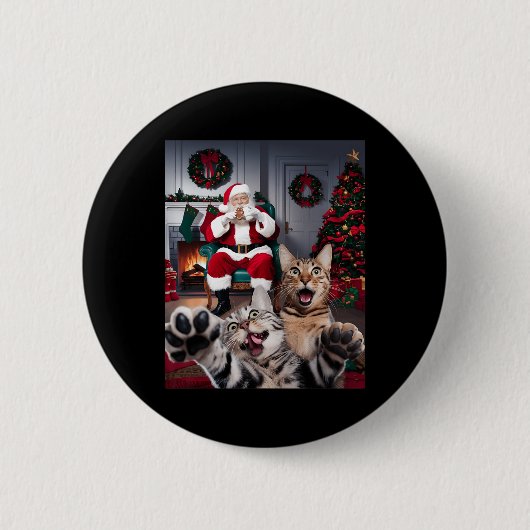 Weihnachtslieder Hund Selfie mit dem Weihnachtskla Button (Vorderseite)