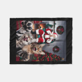 Weihnachtslieder Hund Selfie mit dem Weihnachtskla Fleecedecke (Vorderseite (Horizontal))