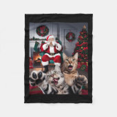 Weihnachtslieder Hund Selfie mit dem Weihnachtskla Fleecedecke (Vorderseite)