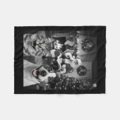 Weihnachtslieder Hund Selfie mit dem Weihnachtskla Fleecedecke (Vorderseite (Horizontal))