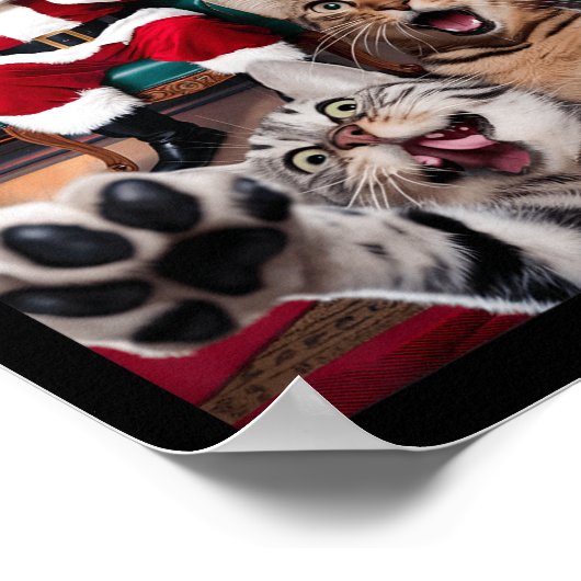 Weihnachtslieder Hund Selfie mit dem Weihnachtskla Poster (Ecke)