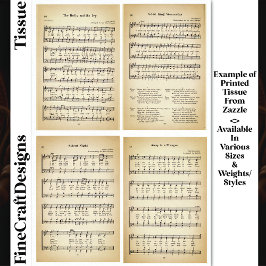 Weihnachtslieder Hymns Sheet Music DV1F Decoupage Seidenpapier