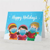 Weihnachtslieder in der Gesichtsmaske Karte (Gelbe Blume)