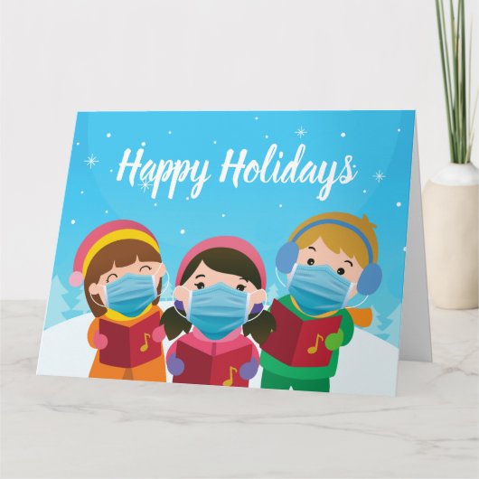 Weihnachtslieder in der Gesichtsmaske Karte (Vorderseite)