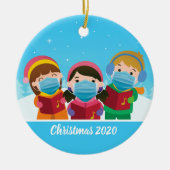 Weihnachtslieder in der Maske Keramik Ornament (Vorne)