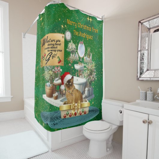 Weihnachtslieder in Litterbox Duschvorhang (Beispiel)