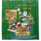 Weihnachtslieder in Litterbox Duschvorhang (Vorderseite)