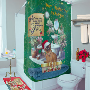 Weihnachtslieder in Litterbox Duschvorhang