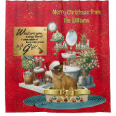 Weihnachtslieder in Litterbox Duschvorhang (Vorderseite)