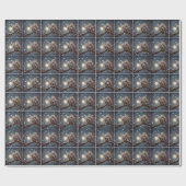 Weihnachtslieder in Schneeflocken Geschenkpapier (Flach)