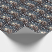 Weihnachtslieder in Schneeflocken Geschenkpapier (Ecke)