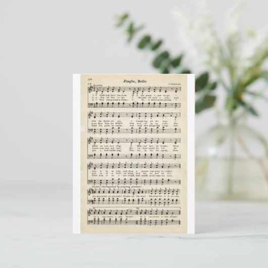 Weihnachtslieder: Jingle Bells Feiertagspostkarte (Stehend Vorderseite)