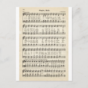 Weihnachtslieder: Jingle Bells Feiertagspostkarte