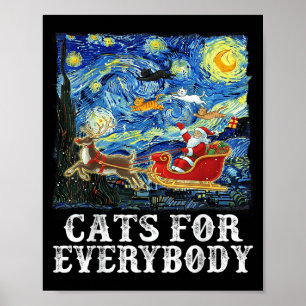 Weihnachtslieder Katzen für alle Starry N Poster