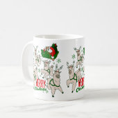 Weihnachtslieder Lamas Kaffeetasse (Vorderseite Links)