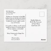 Weihnachtslieder Mäuse singen Aquarell niedlich Postkarte (Rückseite)