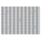 Weihnachtslieder, Merry Blue Silver Snowman Tischdecke (Vorderseite (Horizontal))