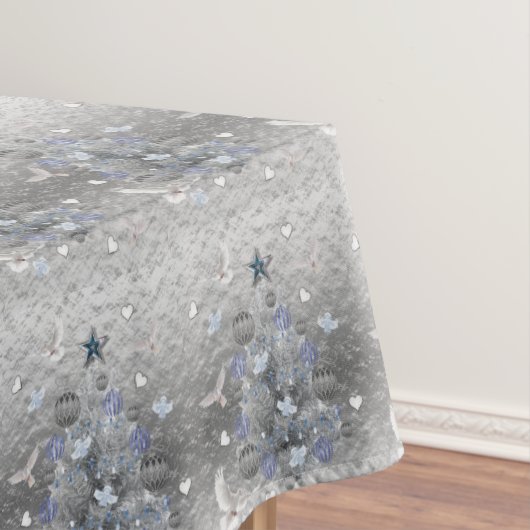 Weihnachtslieder, Merry Blue Silver Tree Tischdecke (Beispiel)