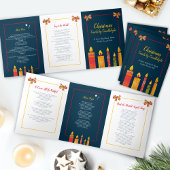 Weihnachtslieder mit Kerzenlicht Dreifach-gefaltete Programmkarte