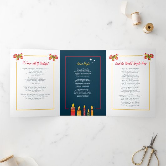 Weihnachtslieder mit Kerzenlicht Dreifach-gefaltete Programmkarte (Innenseite)
