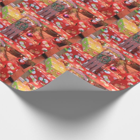 Weihnachtslieder mit Kranz Geschenkpapier (Ecke)