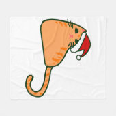 Weihnachtslieder mit orangefarbener Katze Fleecedecke (Vorderseite (Horizontal))