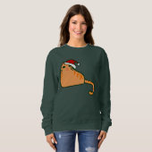Weihnachtslieder mit orangefarbener Katze Sweatshirt (Vorne ganz)