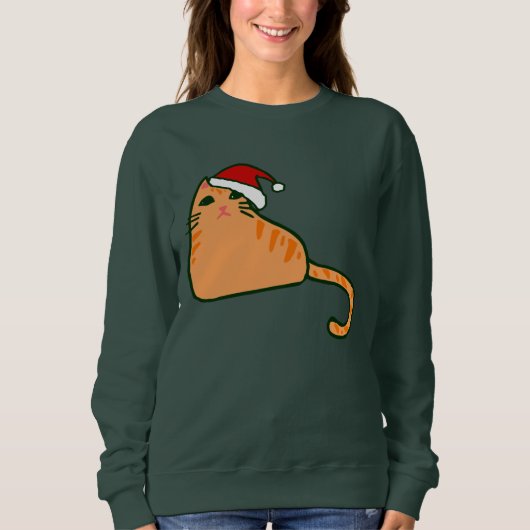 Weihnachtslieder mit orangefarbener Katze Sweatshirt (Vorderseite)