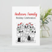 Weihnachtslieder mit Snow Xmas Einladung (Stehend Vorderseite)