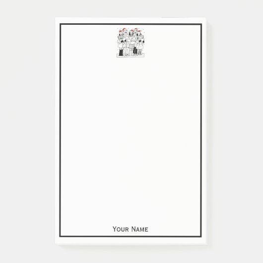 Weihnachtslieder mit Snow Xmas Post-it Klebezettel (Vorderseite)