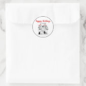 Weihnachtslieder mit Snow Xmas Runder Aufkleber (Tasche)