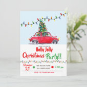 Weihnachtslieder Party Einladungen Holly Jolly (Stehend Vorderseite)